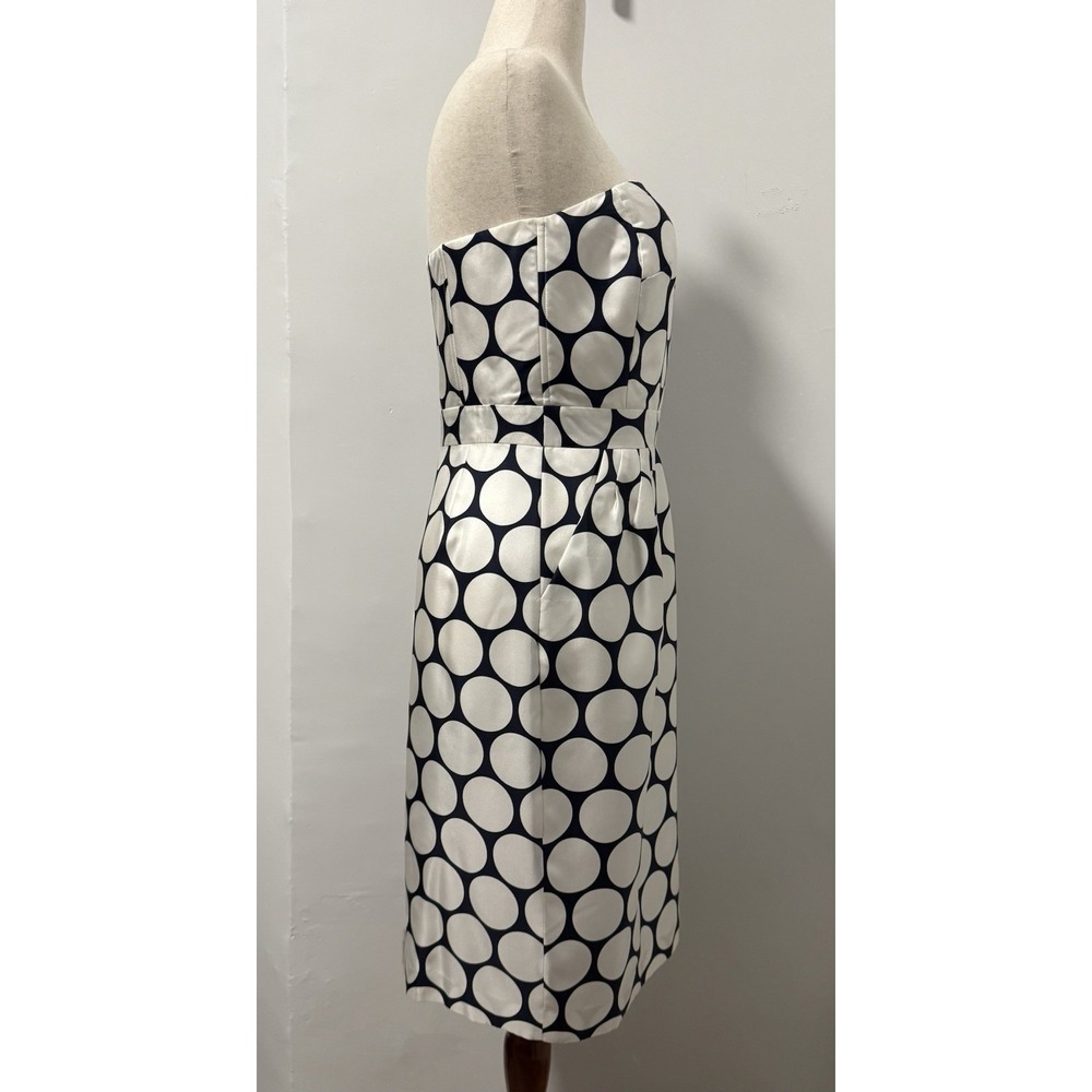 Banana Republic 100% Silk Strapless Sheath Dress Polka Dot Pockets Retro Mod 12 - Picture 4 of 16